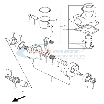 Piston kit, Suzuki, 12100-03850